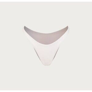 SAME Los Angeles Bottom Swim  Womens High Rise 90s Medium Faux Suede White